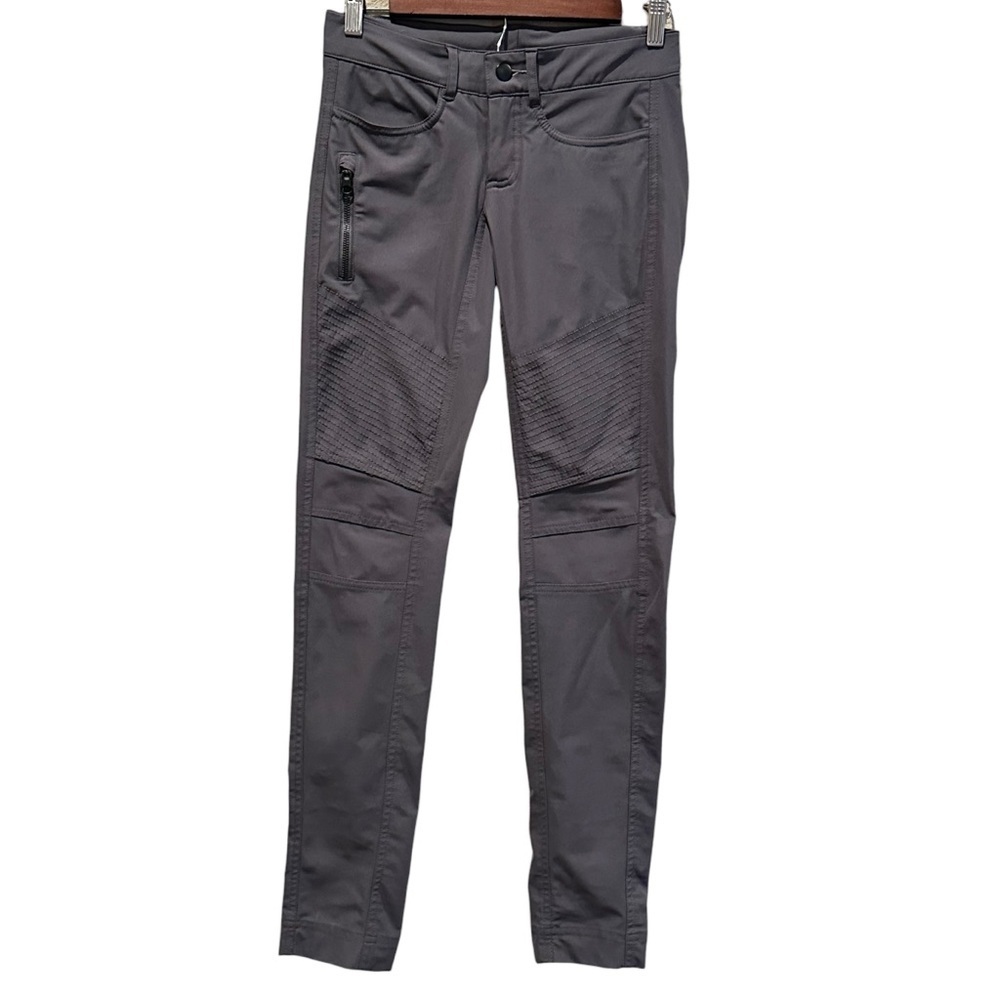 Lululemon Gray 100% Polyester Moto Taper Leg Zipper Pockets Casual Pants Size 4